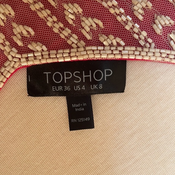TOPSHOP beaded tank top in pink and beige in wpmen’s US size 4 - Picture 8 of 9